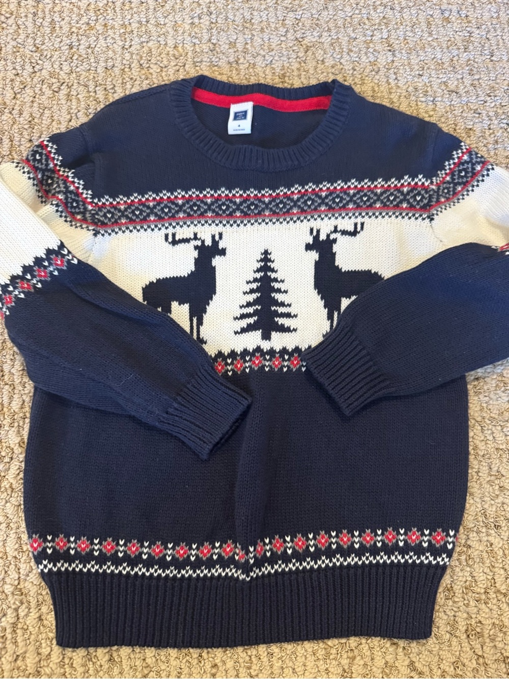 Janie and Jack 4 Christmas Reindeer Sweater